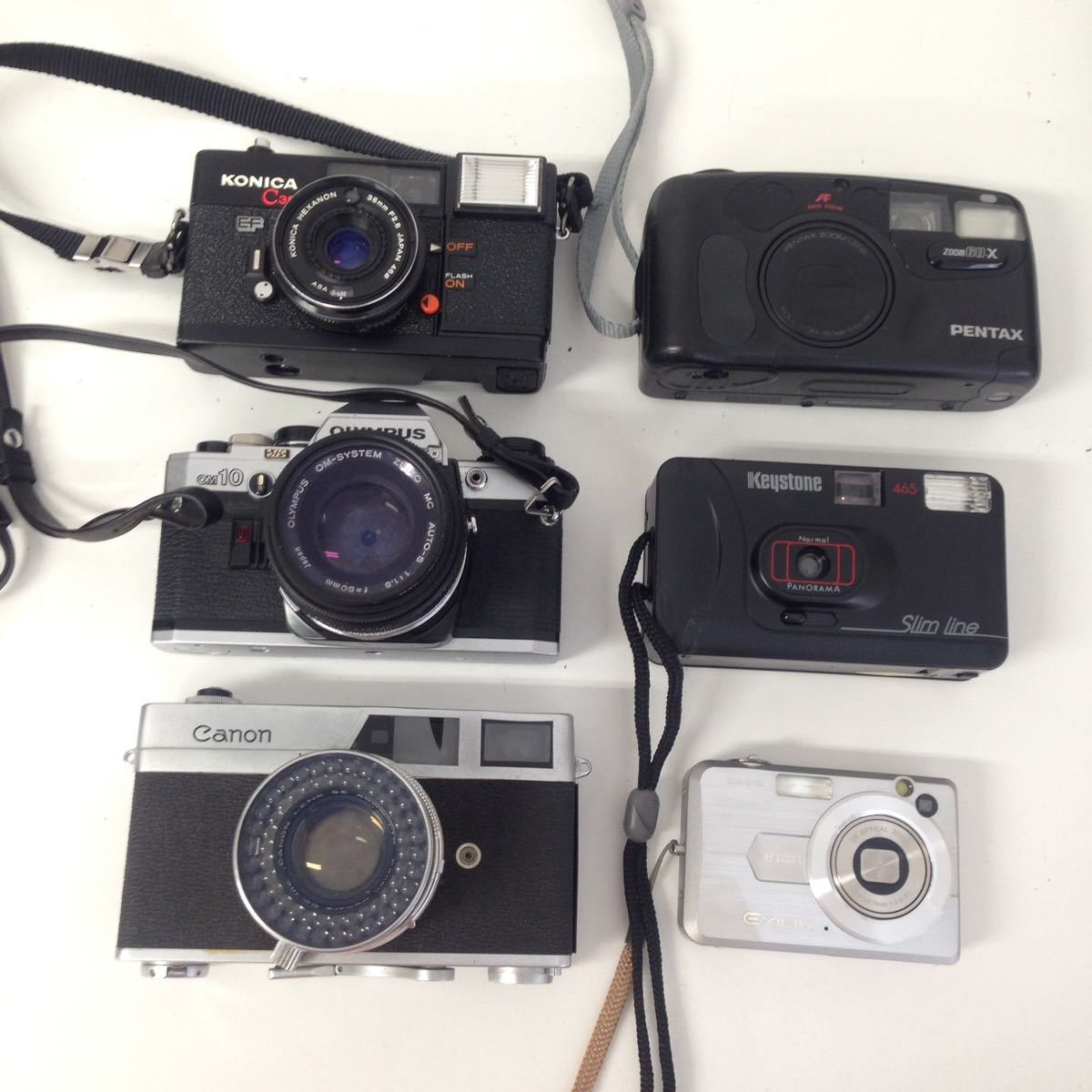 T875【1円～】カメラまとめ売り OLYMPUS OM10/canon canonet/KONICA