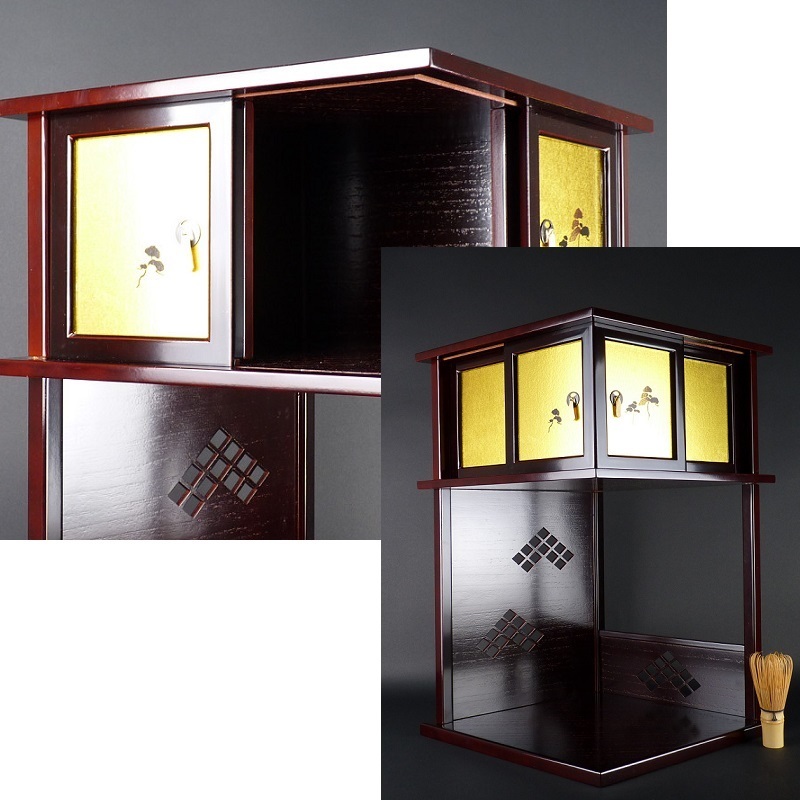 都屋】5 中村宗悦 作「徒然棚」淡々斎好 茶道具 棚物 水指 茶碗