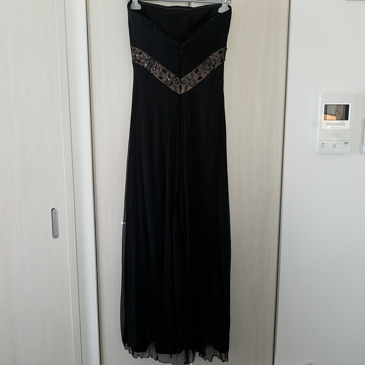 美品TADASHI SHOJI タダシショージ 黒ブラックロングドレス ブラック 