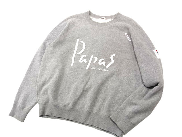 1円○パパス Papas ロゴ スウェット トレーナー 長袖 ロゴプリント  