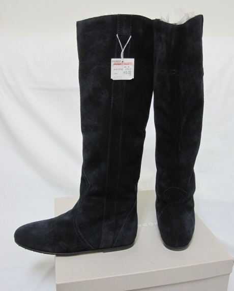 ☆新品 ファビオルスコート FABIO RUSCONI スエード ロングブーツ/35/紺☆