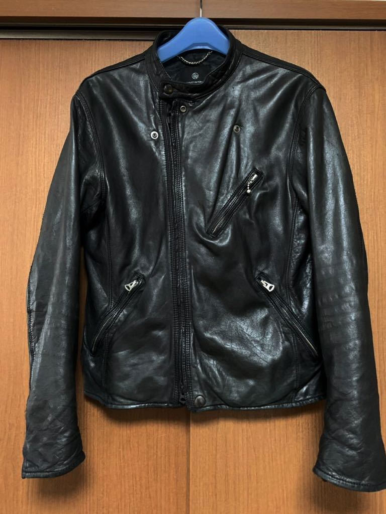美品✨monkeytime★ラムレザー/羊革ライダース BEAUTY & YOUTH by UNITED ARROWS 】羊革 ラムレザー セミダブル