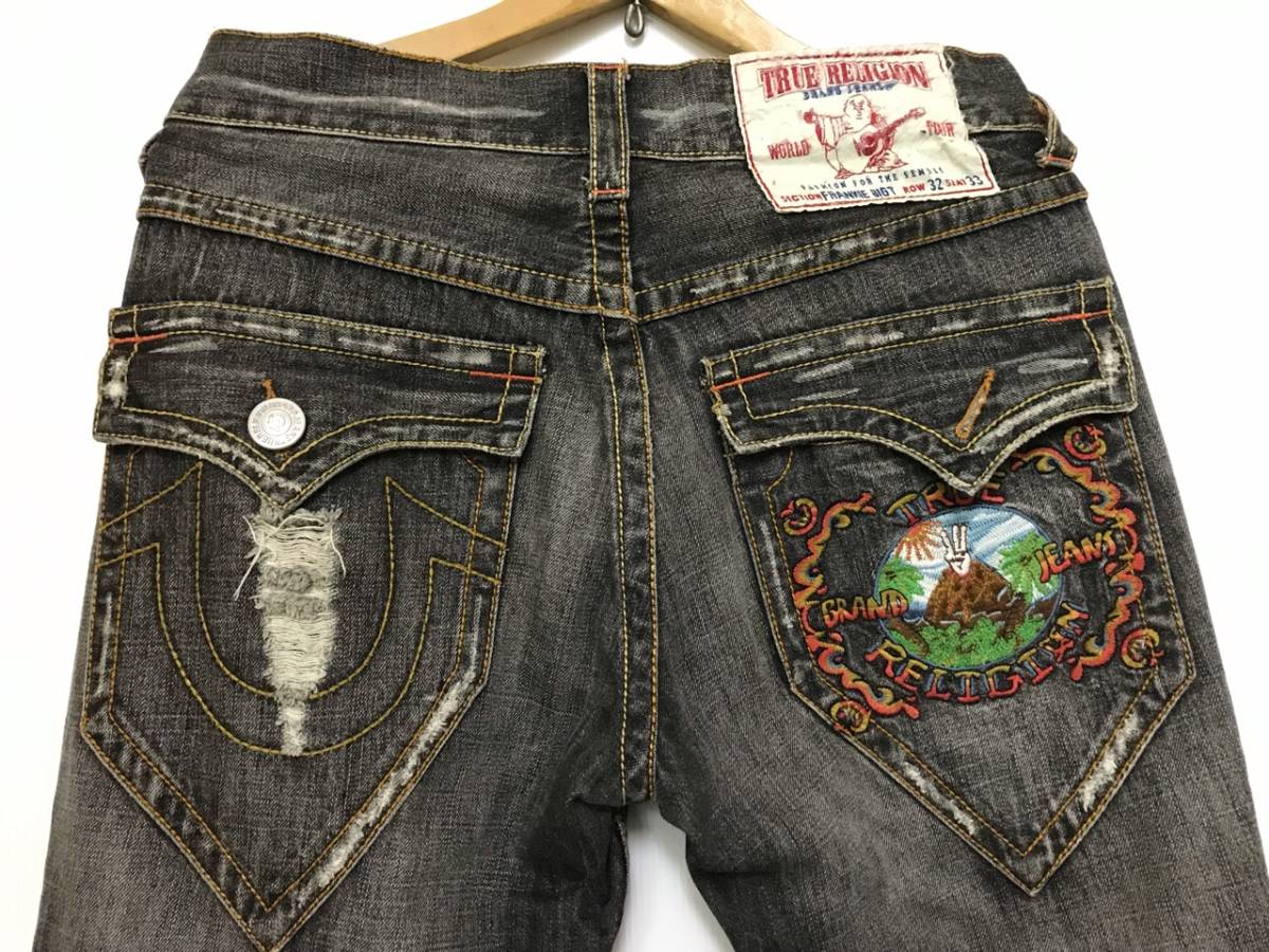 YO36◇古着◇TRUE RELIGION◇FRANKIE BIG T◇W32 L33◇バックポケット 