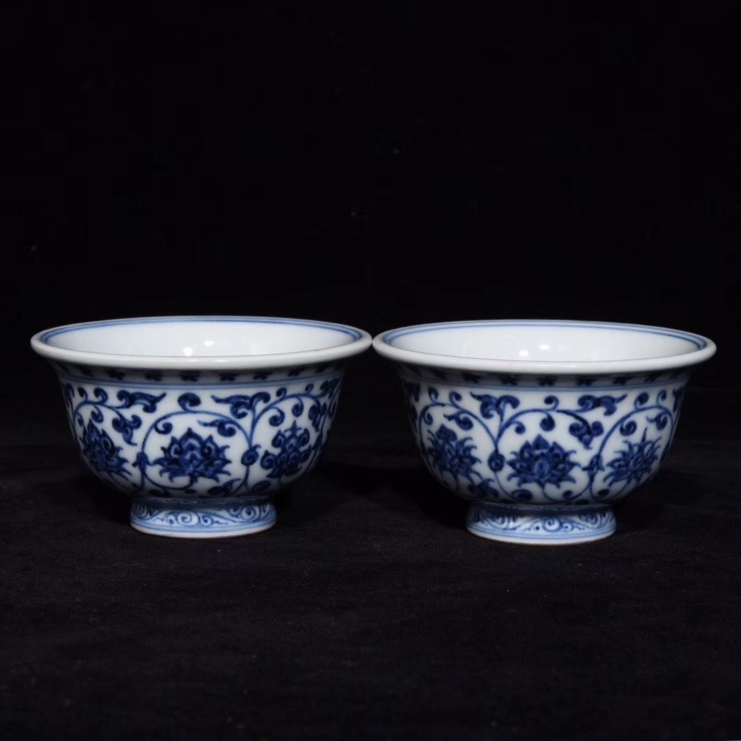 本物保証，100%新品 陶芸 明 永楽 青花枝蓮紋壓手杯 中国古董品 中国古美術 唐物古玩 置物(明)｜売買されたオークション情報、yahooの商品情報をアーカイブ公開 - オークファン 明