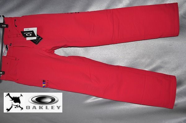 新品 オークリー OAKLEY 生地厚 秋冬 赤 ゴルフパンツ ストレッチ 裏起毛 撥水、防風、保温機能 