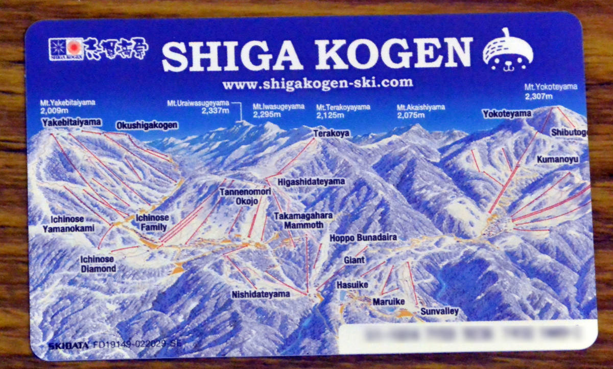 SHIGAKOGEN 【志賀高原】　リフト1日 引換券 １枚 送料込み