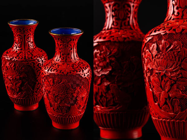 お得，HOT 流 中国美術 堆朱花彫花瓶一対 JL095(その他)｜売買されたオークション情報、yahooの商品情報をアーカイブ公開 - オークファン その他