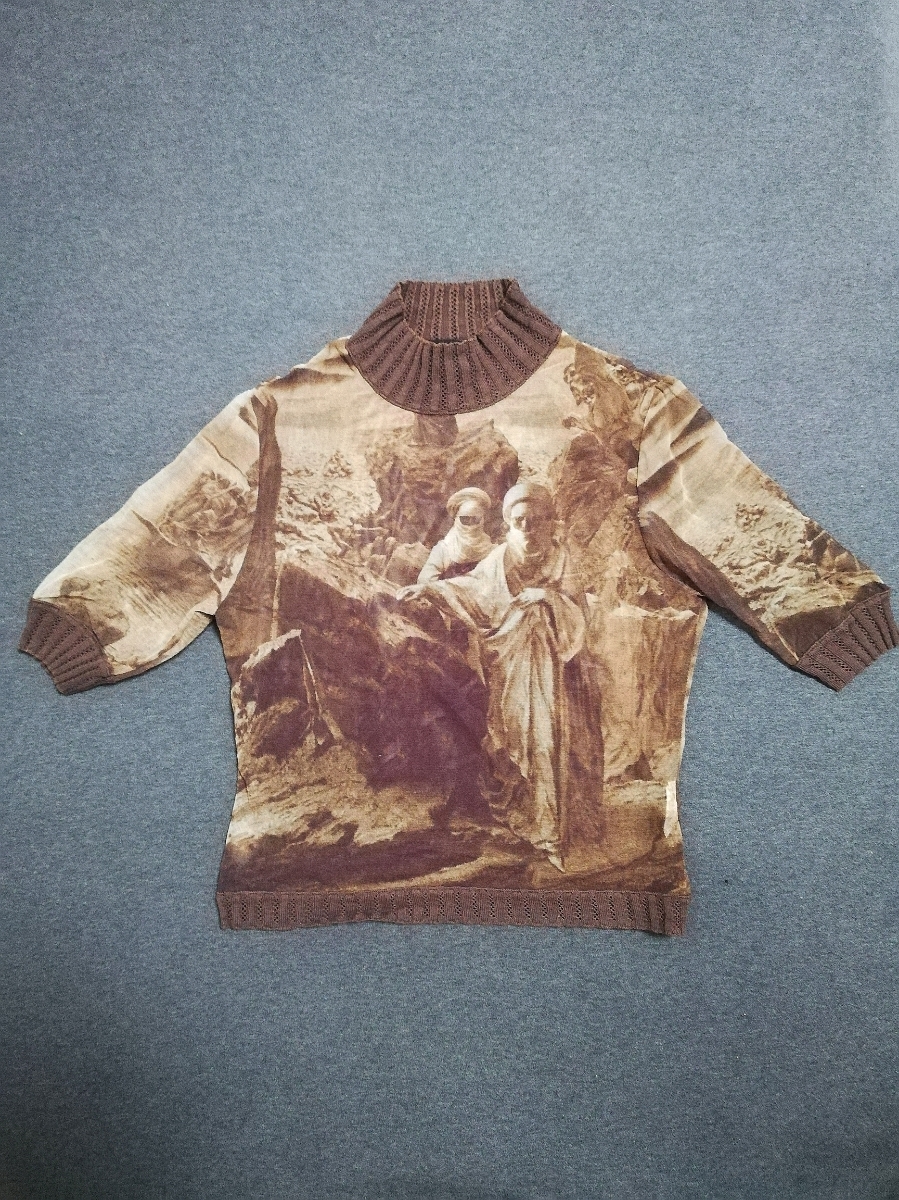 激安大特価，限定セール SS98 ARCHIVE Jean Paul Gaultier Bedouin Print Harf sleeve Mesh Shirt Top パワーネット シャツ カットソー 90s /ゴルチエ ゴルチェ JPG(長袖Tシャツ)｜売買されたオークション情報、yahooの商品情報をアーカイブ公 女性用