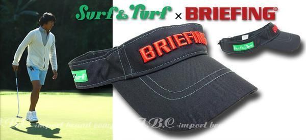 1円★正規★BRIEFINGブリーフィング 別注Surf&Turfサーフ＆ターフ ダブルネームロゴサンバーザー【本物保証】ブラック黒★非売品★入手困難_3
