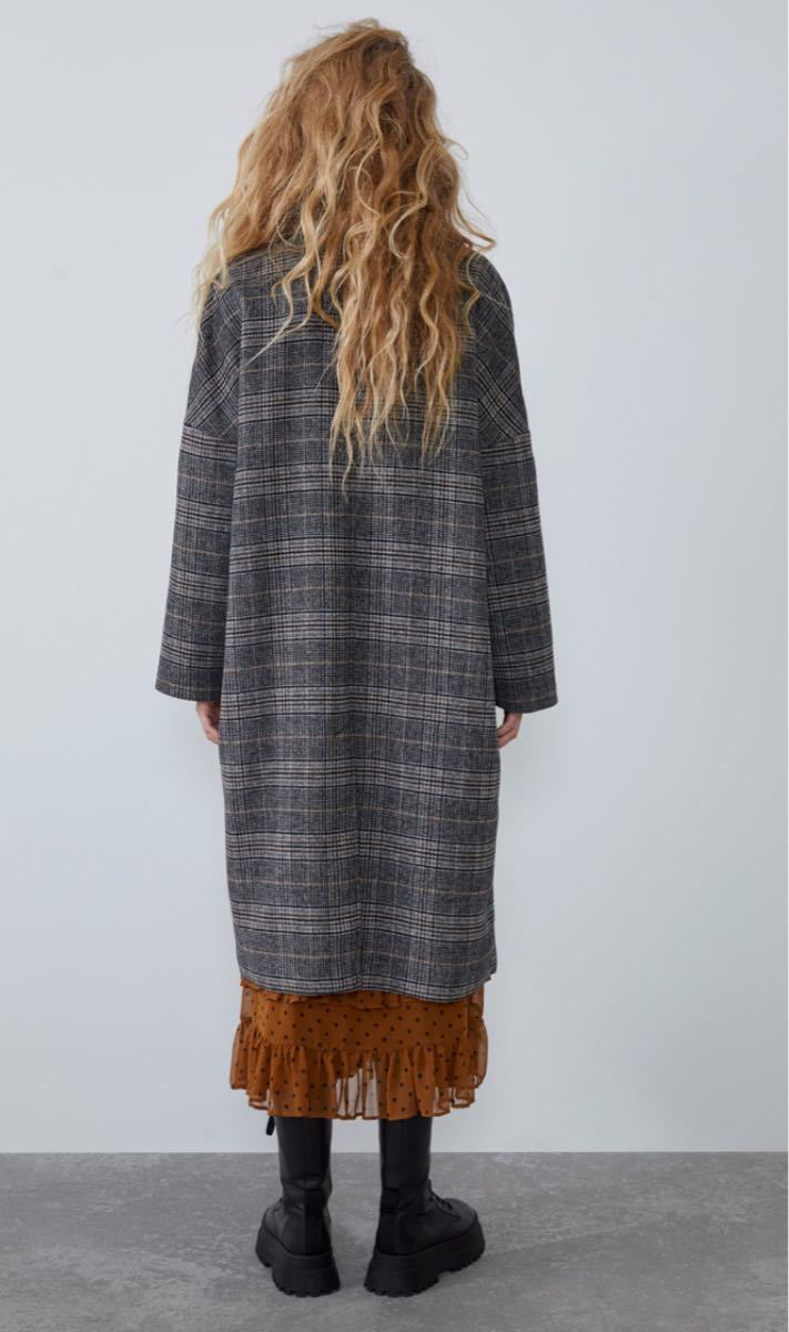 ZARA - | ZARAオーバーサイズチェック柄コート 8372⁄044⁄330 (ZARA
