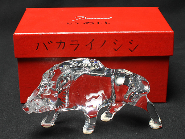 美品 バカラ ガラス置物 イノシシ 箱付き Baccarat Baccarat 【公式通販】