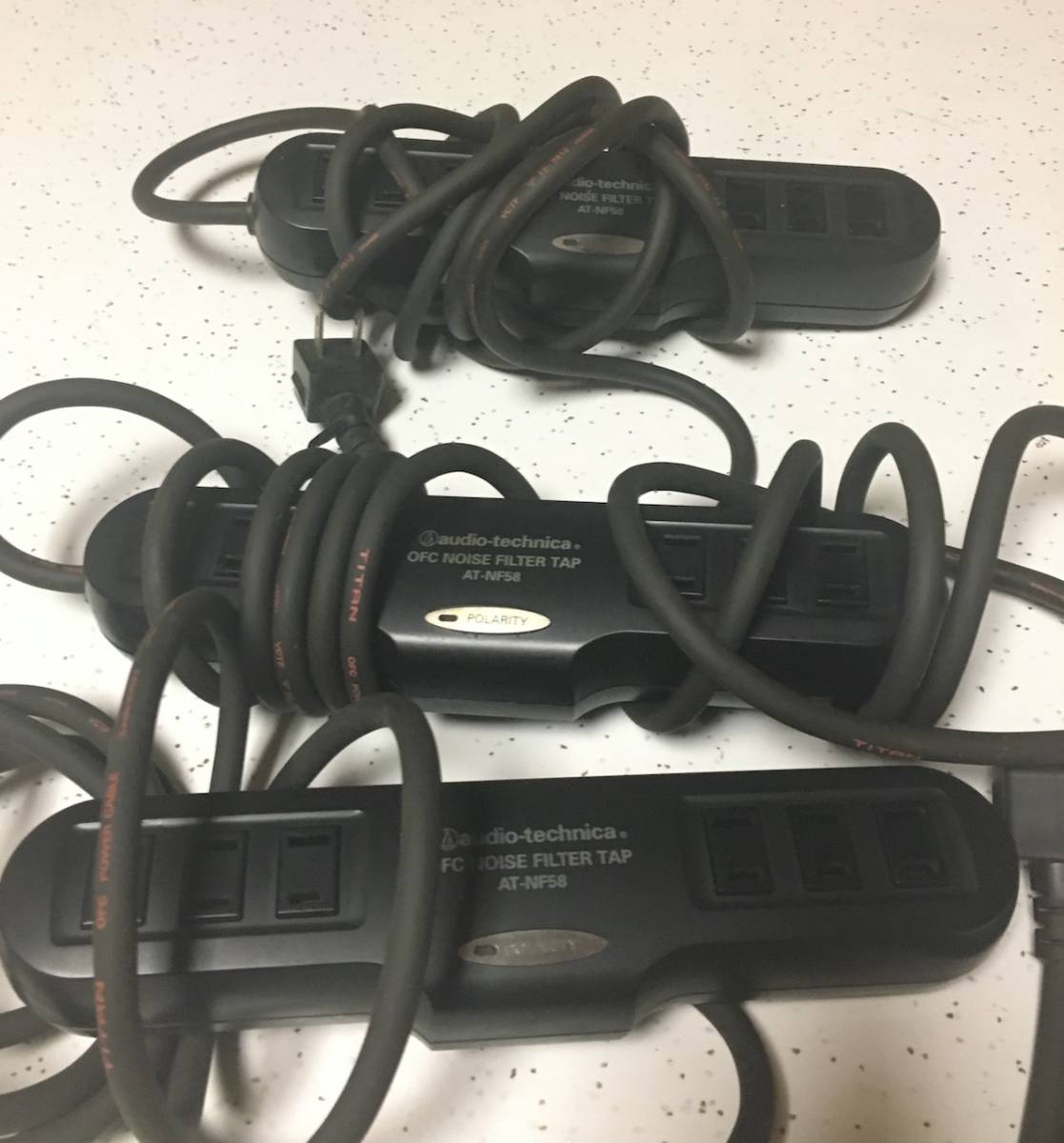 audio-technica AT-NF58 ３個セット　電源タップ　OFC ノイズフィルター　polarity　6個口　オーディオテクニカ　audio technica_1