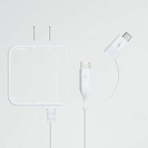 未使用 新品 AQUOS ホワイトナッツ 8-9X 折り畳み式 wn-0832757-wy sense SH-01K 急速充電 2A TYPE-C microUSB 2in1 スクウェア_1