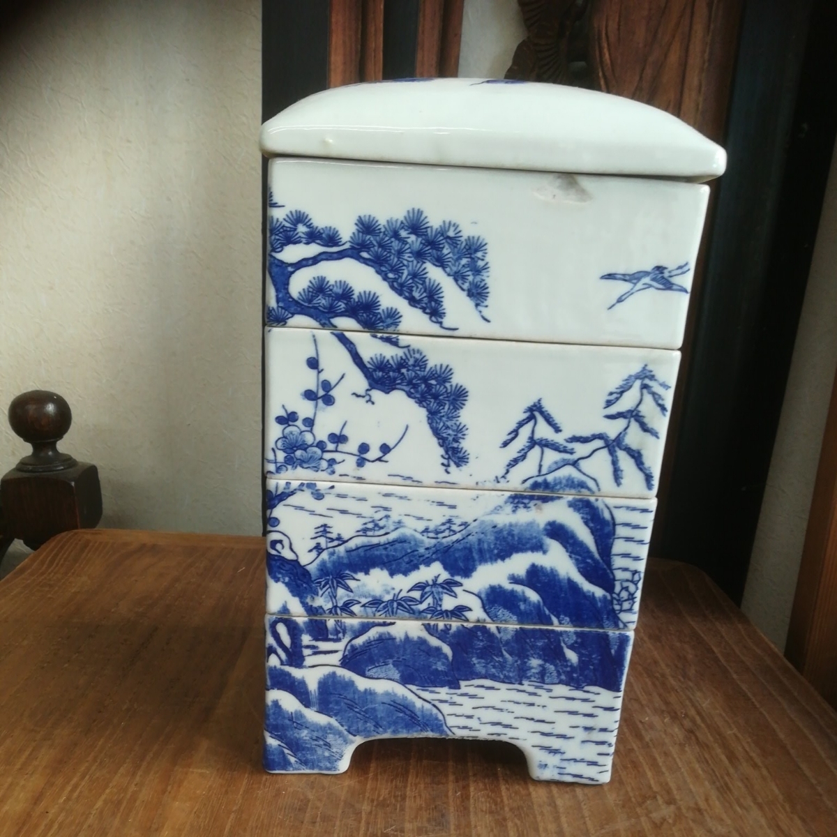 江戸期 亀山焼 染付 重箱 箱付 松竹梅 メルカリ 重箱 | 「松竹梅鶴亀」重箱 輪島塗 染付 Yahoo