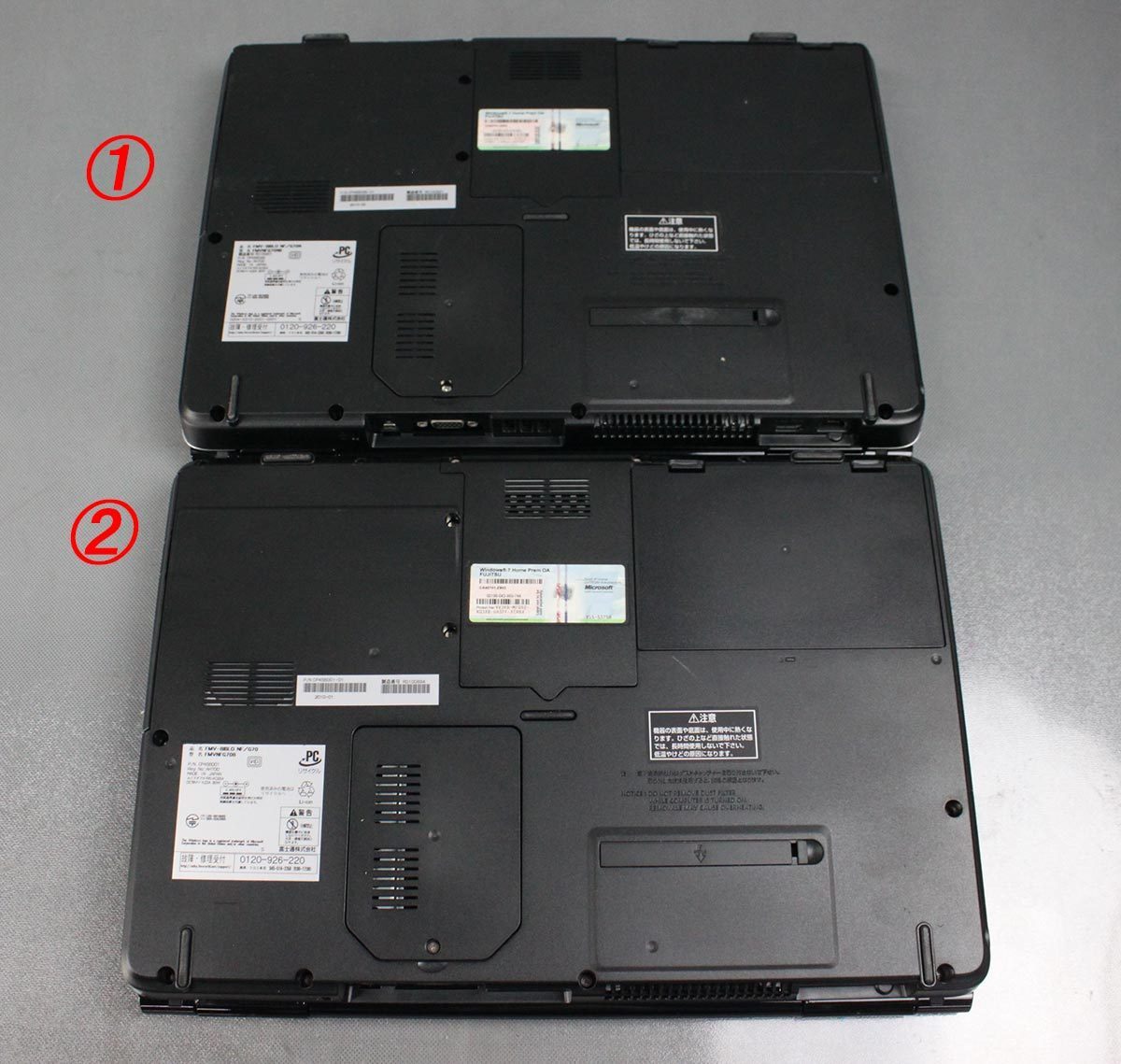 AC付 2台セット OS無 富士通 BIBLO NF/G70N NF/G70 /Core i5 M430/メモリ4GB/HDD500GB/Windows ノート fujitsu O121201I