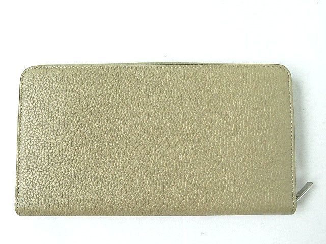 セリーヌ ラウンドファスナー 長財布 レザー グレー系 箱【006