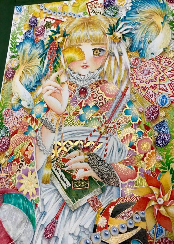 手描きイラスト オリジナル 十字架を下げた着物の少女 和風 輸入 十字架を下げた着物の少女 手描きイラスト オリジナル 十字架を下げた着物の少女 和風 輸入 十字架を下げた着物の少女