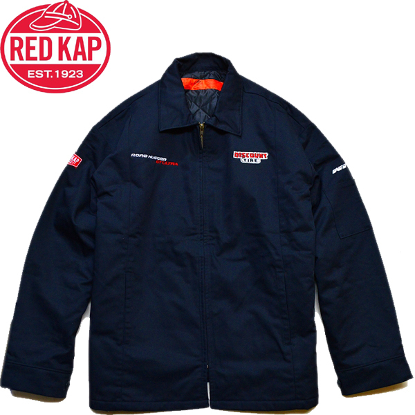1点物◆レッドキャップRED KAP企業ロゴ紺ワークジャケット古着XLメンズレディースOKアメカジ90sストリート/スポーツMixビッグサイズ417948