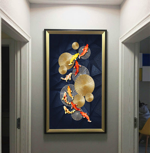 おしゃれ 贅沢 鯉 絵画 ☆60cm*100cm☆パネル 油彩 インテリア 壁掛け