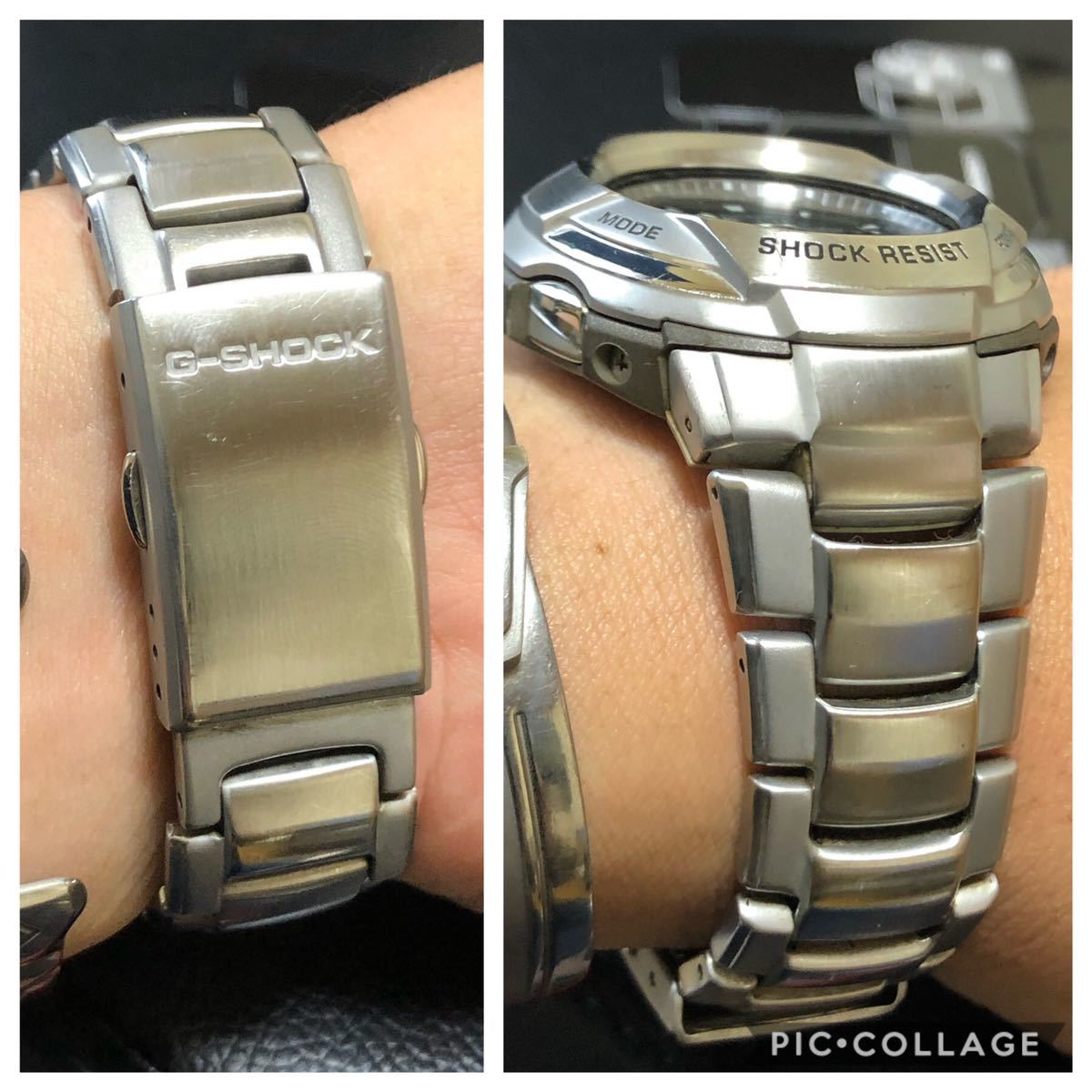 1円スタート CASIO G-SHOCK ソーラー電波 腕時計 メタル 美品 非ジャンク品 実働品 箱説明書コピー付 ベルトコマ クリーニングシート付_8