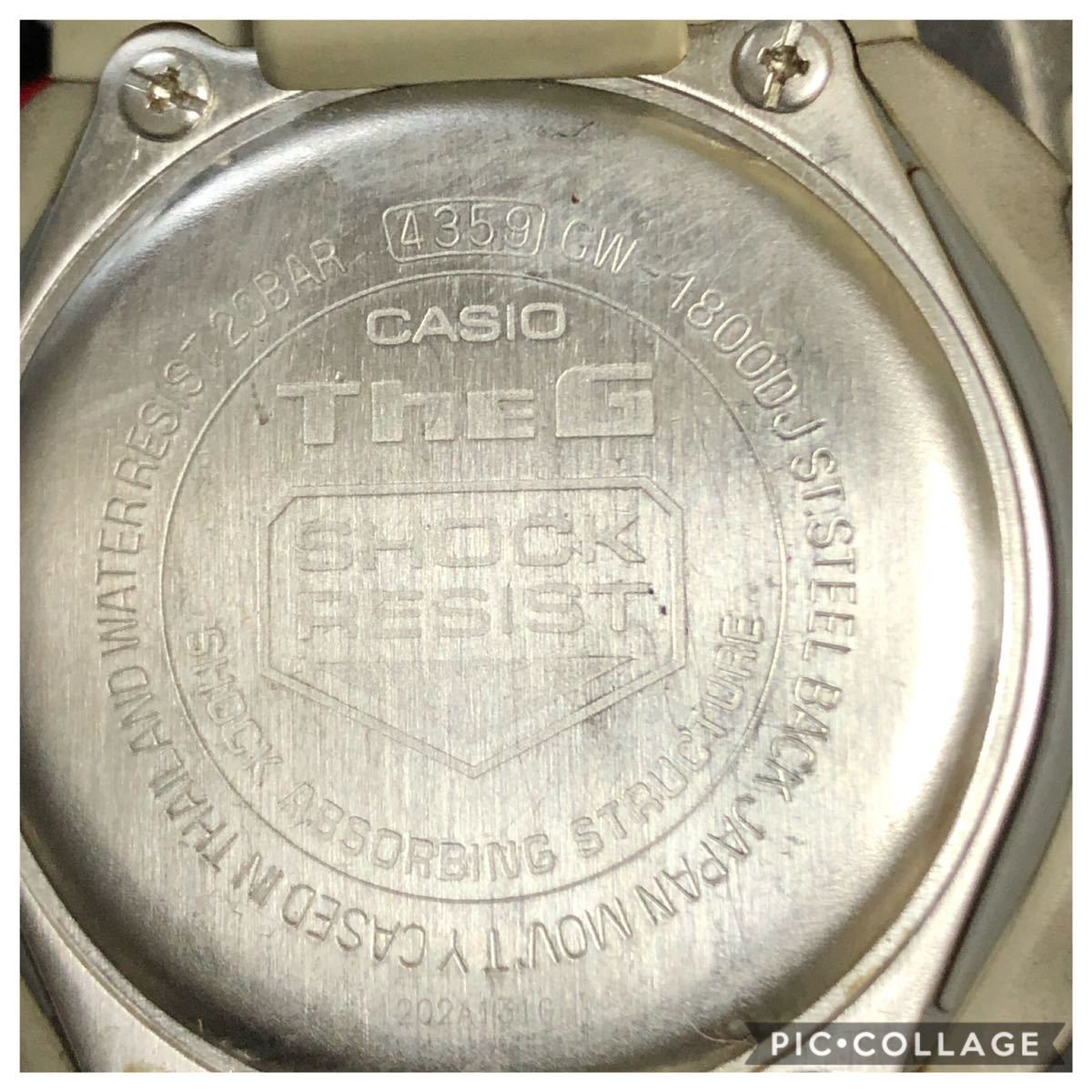 1円スタート CASIO G-SHOCK ソーラー電波 腕時計 メタル 美品 非ジャンク品 実働品 箱説明書コピー付 ベルトコマ クリーニングシート付_9