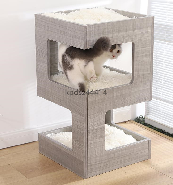 猫の小さな城 猫部屋 冬防寒 半密閉式 ペット キャット別墅 キャットタワー