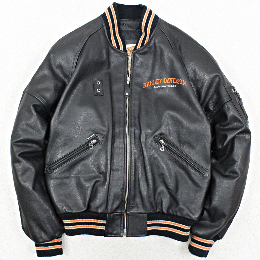 定価8万円 ハーレーダビッドソン レザー 刺繍ロゴ Harley-Davidson