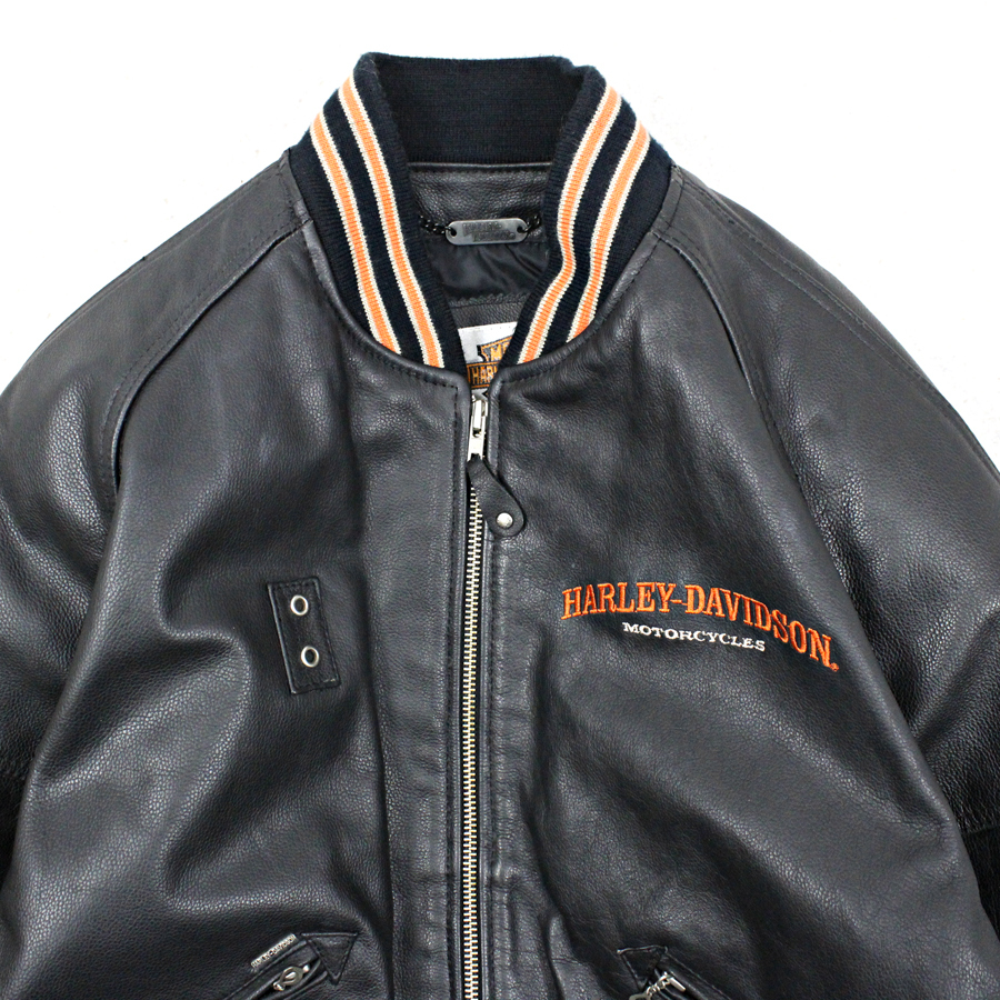 定価8万円 ハーレーダビッドソン レザー 刺繍ロゴ Harley-Davidson