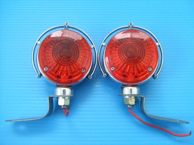 3065）当時物 Pan製 丸型 8cm 赤色灯 ストップランプ STOP 当時物 PAN