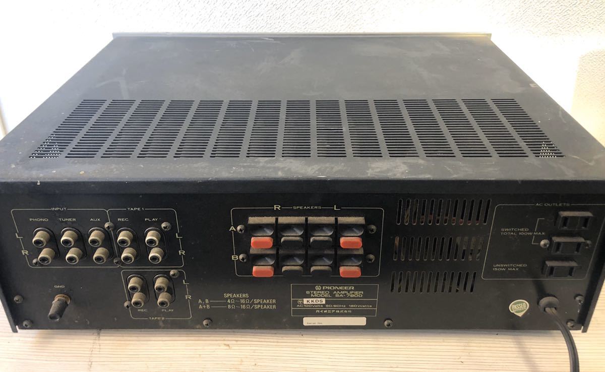 パイオニア プリメインアンプSA-7800 Pioneer動作未確認 パイオニア