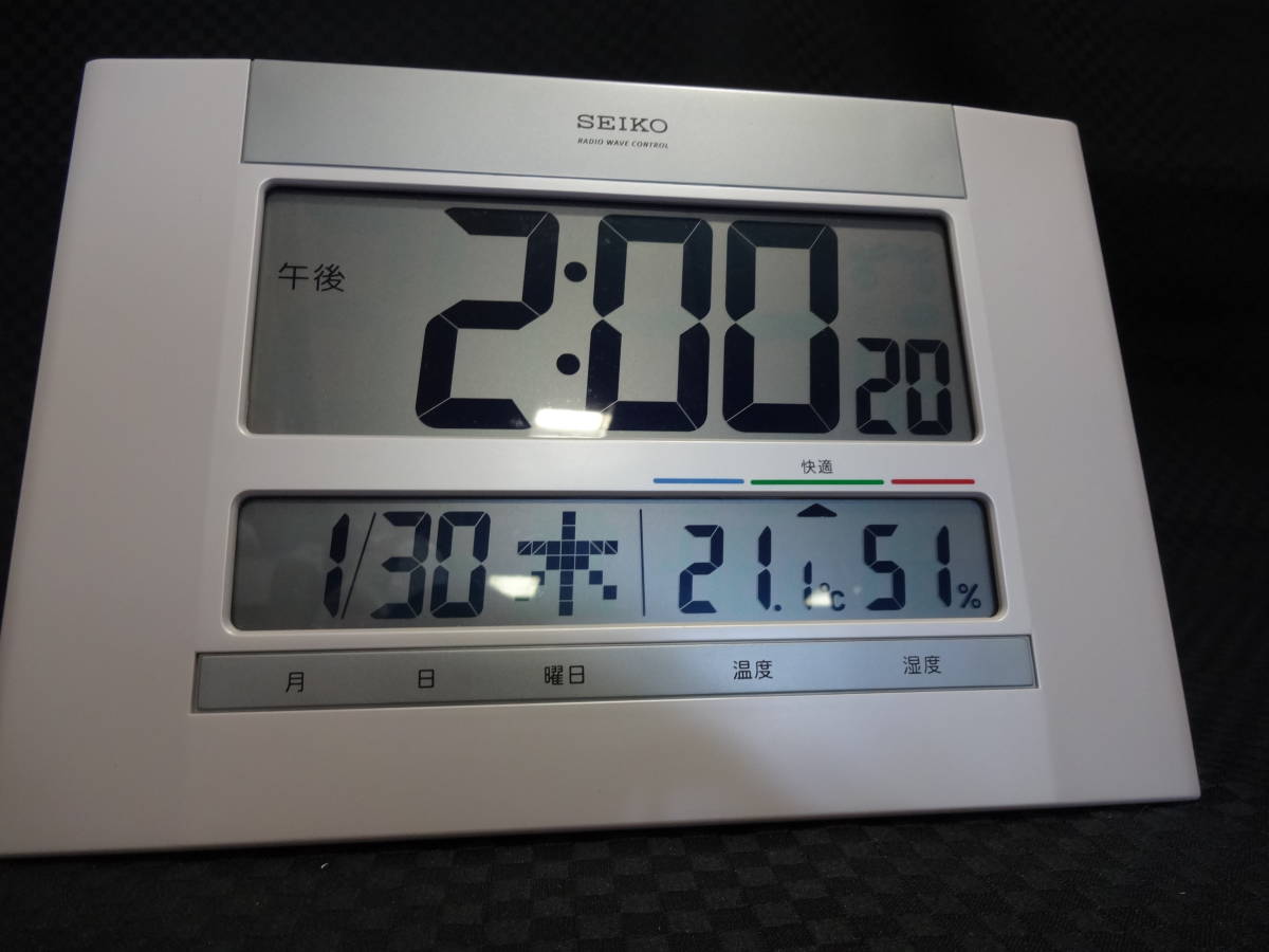 【2026，お買い得】 1円 SEIKO BC163L 電波時計 月日 曜日 温度 湿度を表示 表示が大きくてみやすい 取扱説明書はありません(デジタル)｜売買されたオークション情報、yahooの商品情報をアーカイブ公開 - オークファ 掛時計、柱時計