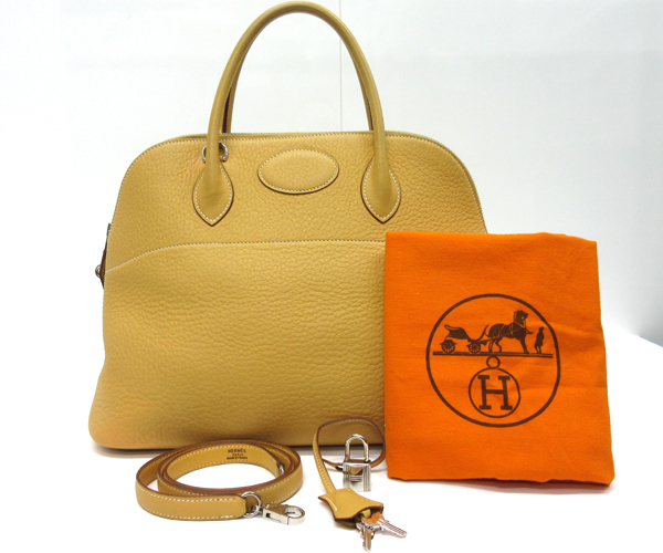 HERMES／エルメス ボリード35 トリヨンクレマンス ベージュ系 □C刻印 