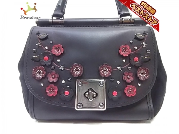 コーチ COACH ハンドバッグ 87108 ドリフター トップ ハンドル グラブタン レザー ウィズ ウィロー フローラル レザー×スエード フラワー