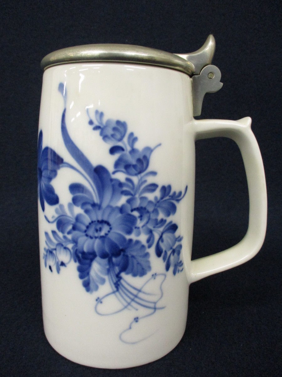 K7351 Royalcopenhagen/ロイヤルコペンハーゲン「1985年 キリン/KIRIN ビアマグコレクション⑧」酒器 ビール/麦酒 ブルーフラワー