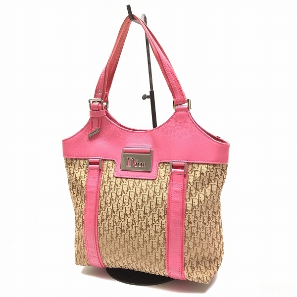 ◇Y1493 Dior ディオール トロッター柄 キャンバス レザー ショルダー
