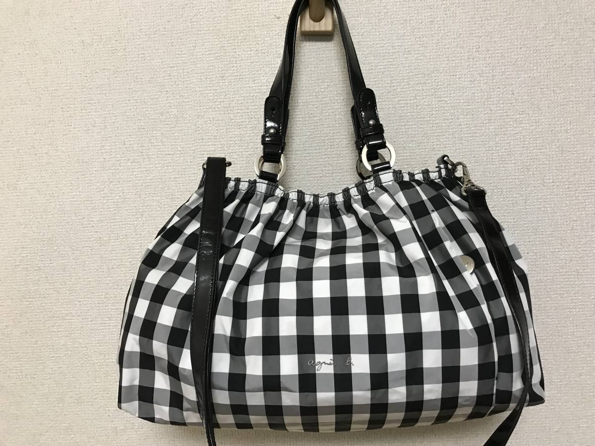 ① agnes b voyage アニエスベーボヤージュ ギンガムチェック 2WAY  