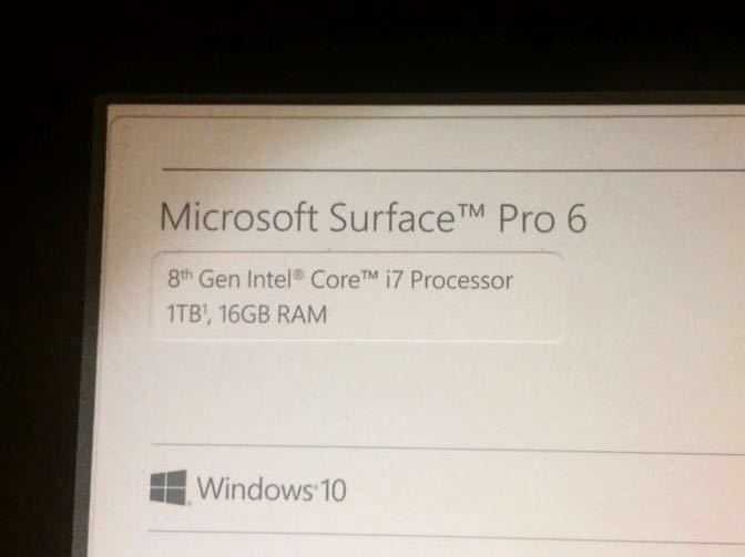 Surface Pro6 SSD1TB メモリ16GB