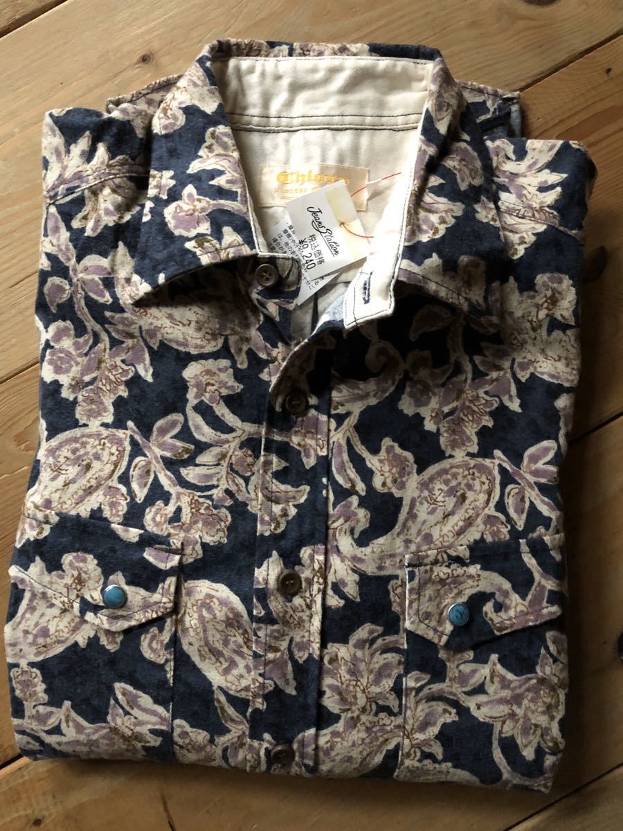大人気，人気セール オシャレ ネイビー花柄38長袖シャツ 日本製CHLORO 株 サードシックスMADE IN JAPANお洒落こだわり 比較的厚地 ターコイズボタン定価9240円(Mサイズ)｜売買されたオークション情報、yahooの商品情報 長袖シャツ一般