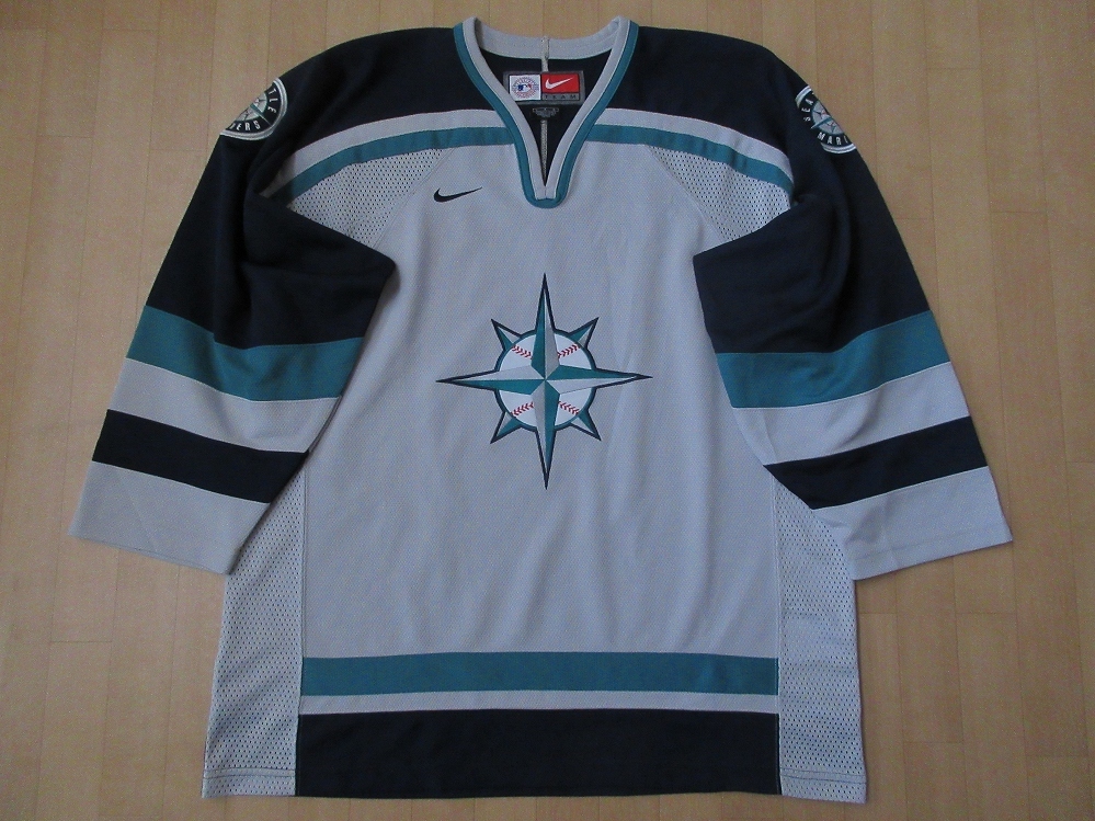 限定セール，品質保証 00's シアトル マリナーズ NIKE ホッケー シャツ L Seattle Marinersナイキ ユニフォーム ジャージ ベースボール イチロー メッシュMLB野球(メジャーリーグ)｜売買されたオークション情報、yahooの メジャーリーグ