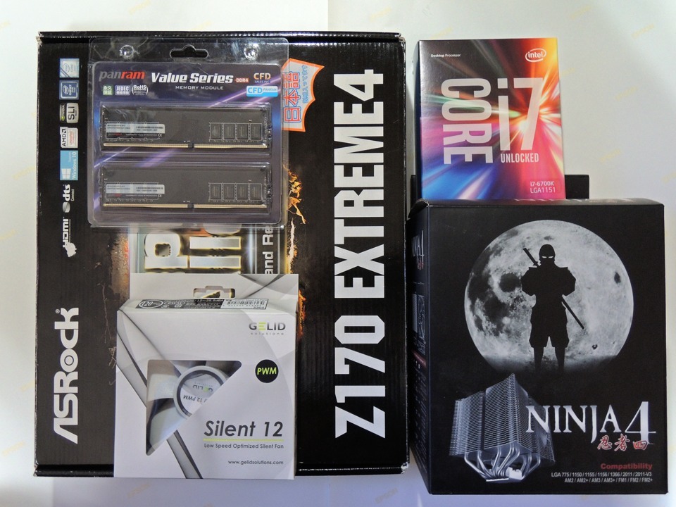 CORE i7 6700K（殻割り済） + ASRock Z170 Extreme4 + DDR4-2400 4GBx2 + サイズ忍者４ - MB少し難あり_1