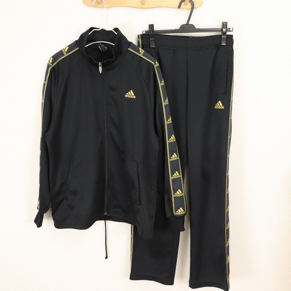  良品 アディダス adidas Lサイズ ロゴ ジャージ セットアップ メンズ 上下セット ジップアップ 刺繍 ロゴ ブラック(アディダス)｜売買されたオークション情報、yahooの商品情報をアーカイブ公 ジャージ