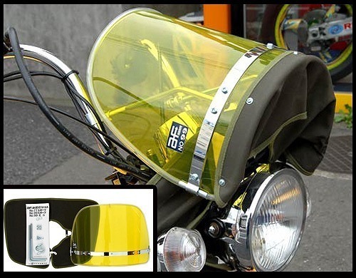 CB400Four? 風防 旭風防 黄ばみ 黄色レンズ 旧車 バイク 旭風防 Z-FATHER スクリーン本体 車 黄ばみ 短風防(緑布タレ) 黄ばみ
