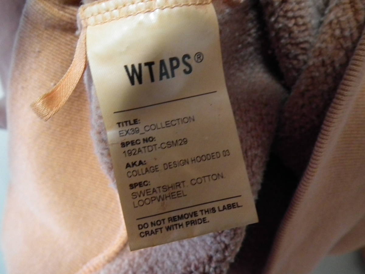 19AW WTAPS COLLEGE DESIGN HOODED 03 M ダブルタップス スウェット 