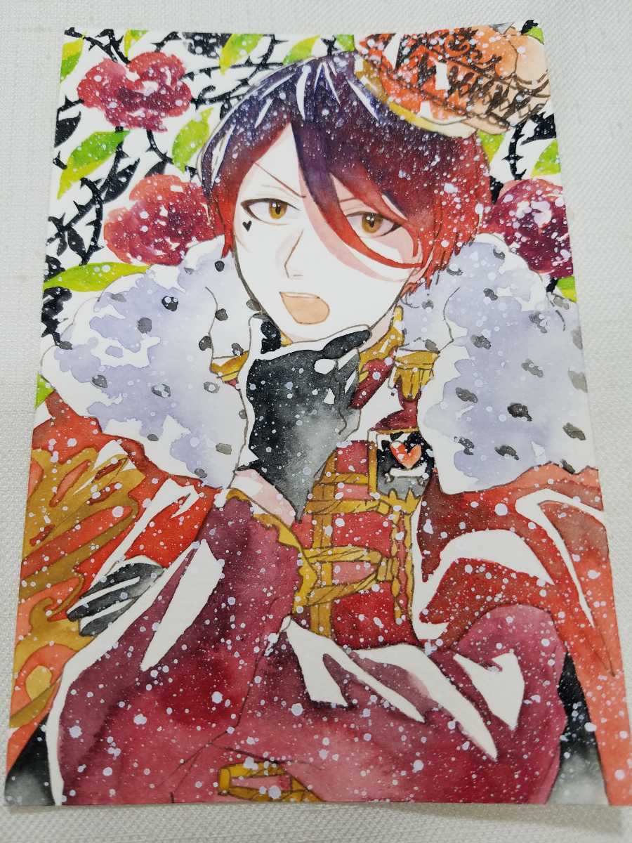 オリジナル 手描きイラスト 男の子 青年 不思議の国のアリス「ハートの