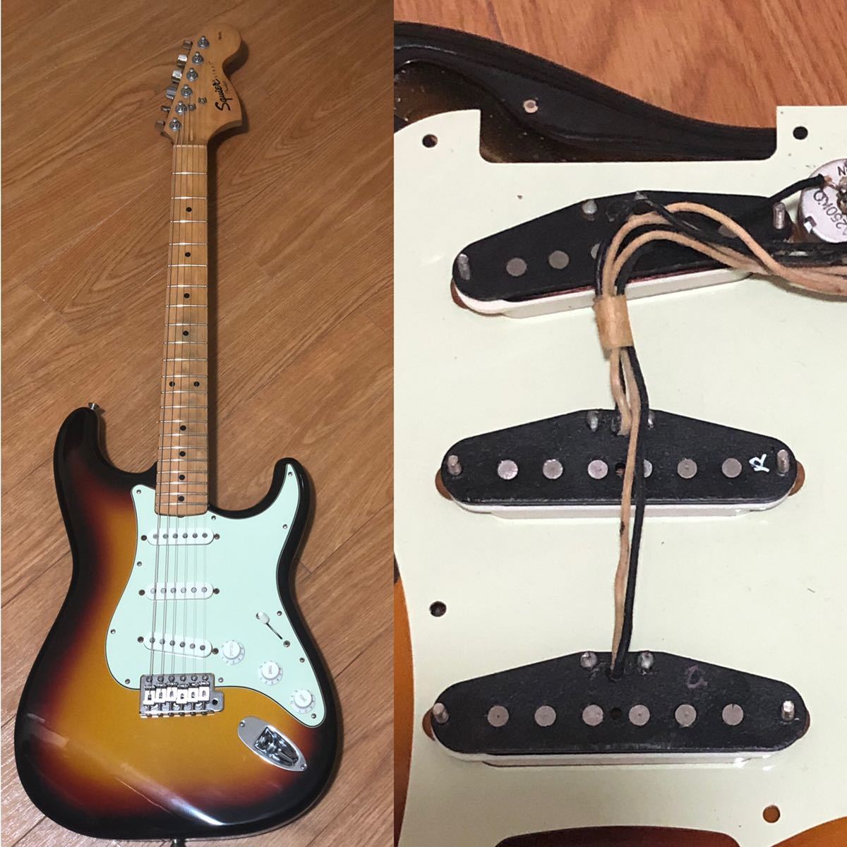 Fenderボディ・Squireネック ストラトキャスター ラージヘッド Squier