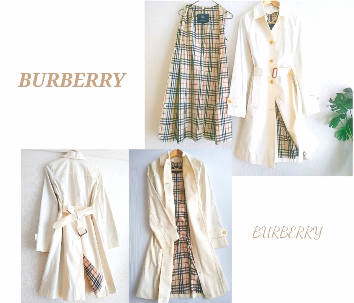 美品 バーバリー BURBERRY LONDON*。 ノバチェック裏地ライナー付き