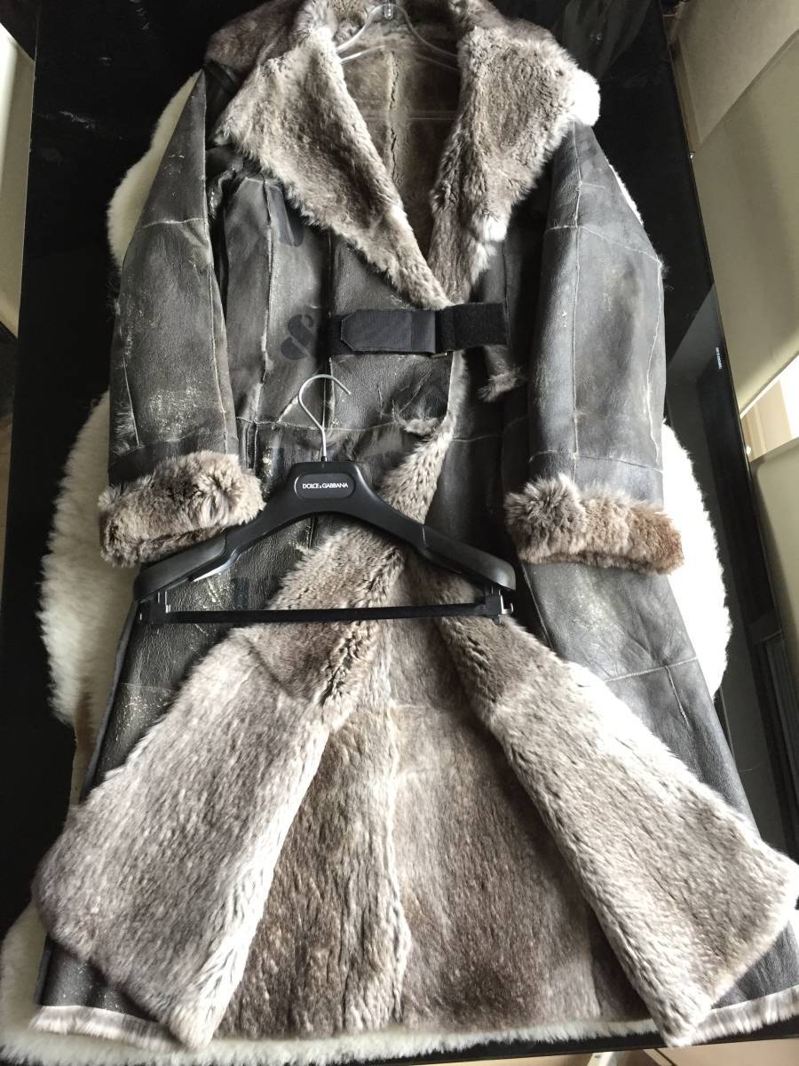 DOLCE&GABBANA ドルチェ&ガッバーナ ラビットファー ロングコート 38 