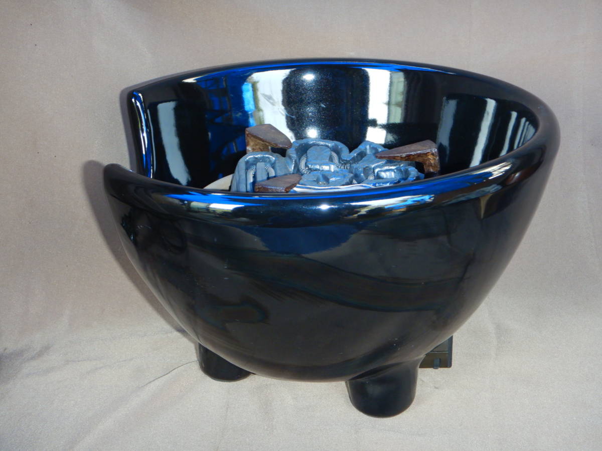茶道具 美品 黒真塗 電熱器＞＜あじろ鉄尻張釜＞一式 売切 野々田風炉