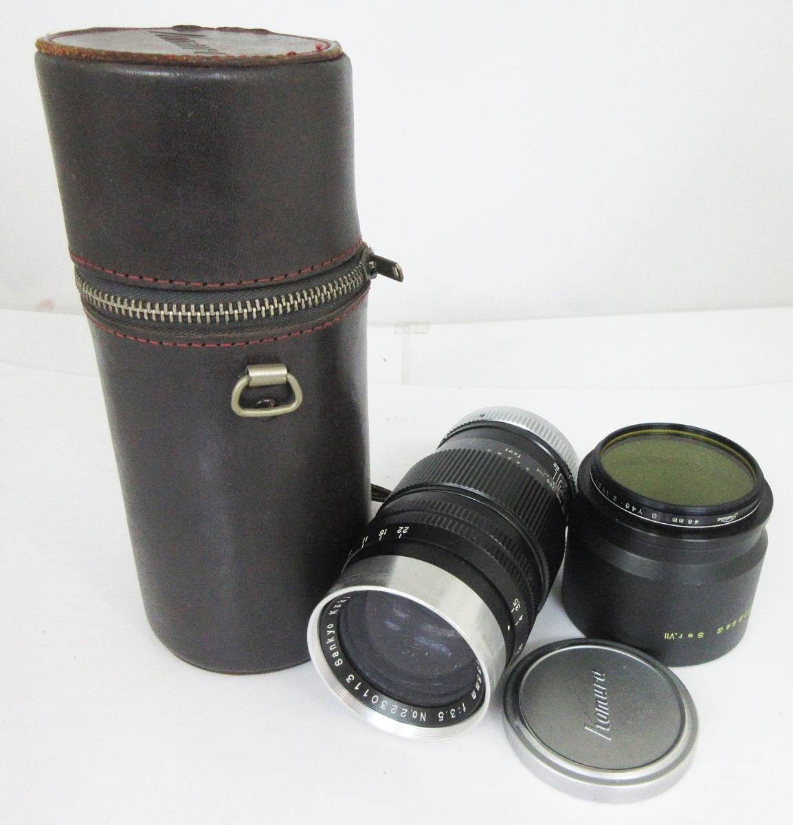 買換応援 A10《カメラレンズ》KOMURA/コムラ☆135mm F:3.5☆レザー