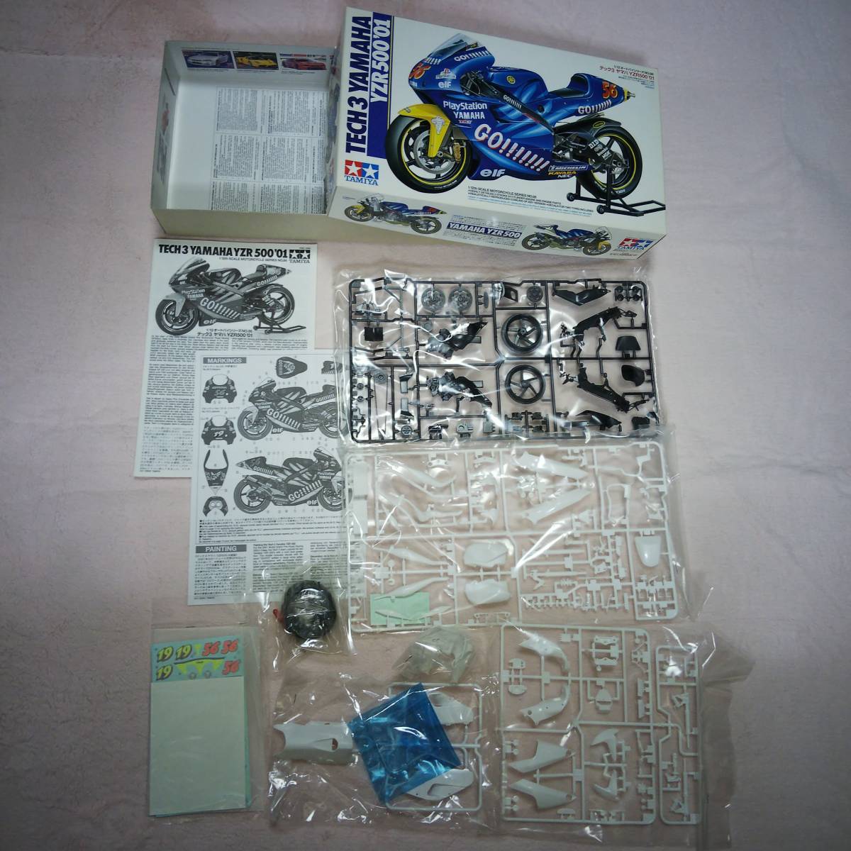 タミヤ 1/12 テック3 ヤマハ YZR500 01　と　ジャンク品 アンテナ3 ヤマハ ダンティーン YZR500　と　ノリックデカール の３点セット